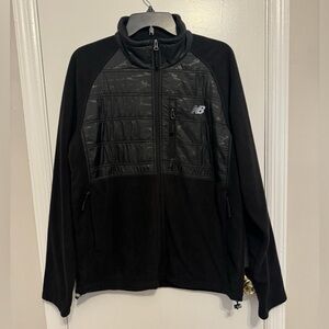New Balance Men’s  Black Sweater Fleece Mock Neck Zipped Up Size Medium
